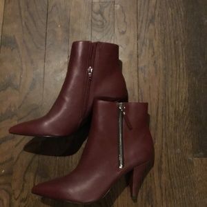 Women’s wine burgundy booties, EU size 39 (US 8)